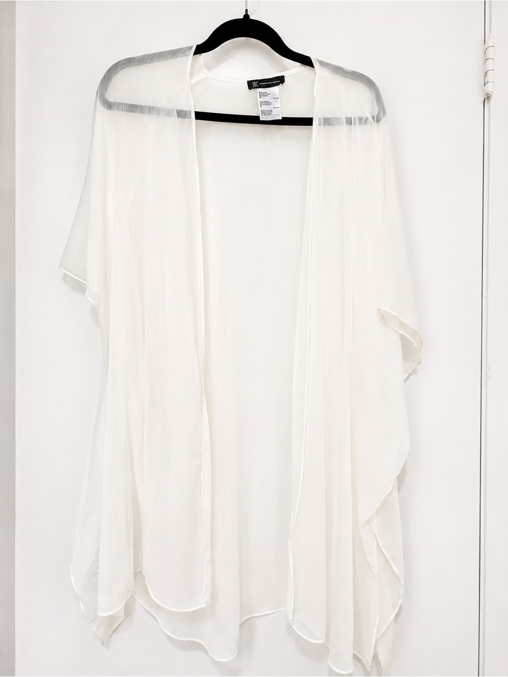INC International Concepts Sheer Ivory Open-Front Tunic